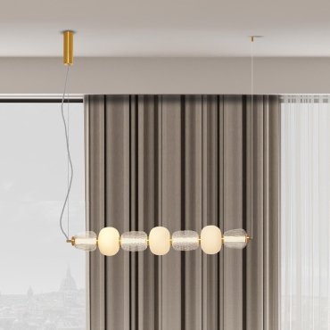 Nova Luce Movil - Hängelampe - 110 x 125 x 17 cm - 42W dimmbar LED inkl. - gold, klar und opal