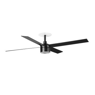 Faro Rudder Tek 4 L - Deckenventilator mit Licht und Einbaufassung - Ø 132 cm - matt schwarz - 2700K