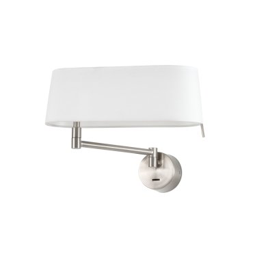 Faro - Wandleuchte mit Schalter - 31,5 x 11 x 23 cm - 11W LED inkl. - Nickel satiniert