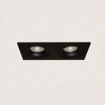 Artdelight Alice - Einbaustrahler - 183,5 x 90 mm, 2 x Ø 80 mm Einbaumaß - schwarz