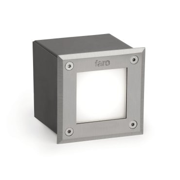 Faro Led-18 - Wandeinbauleuchte - 9,5 x 9,5 x 7 cm - 3W LED inkl. - IP67 - Edelstahl satiniert - Lichtfarbe warmweiß