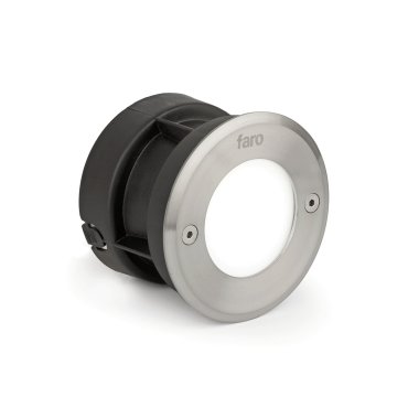 Faro Led-18 - Wandeinbauleuchte - Ø 10 x 6,5 cm - 3W LED inkl. - IP67 - Edelstahl satiniert - Lichtfarbe warmweiß