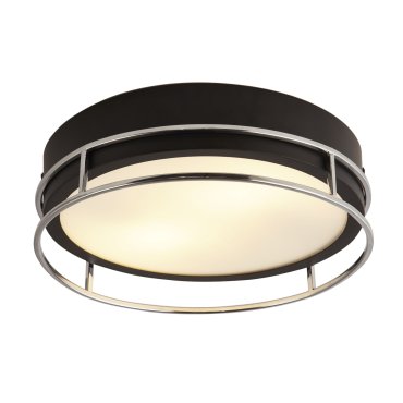 Searchlight Phoenix - Deckenleuchte - Ø 30 x 10 cm - IP44 - schwarz und chrom