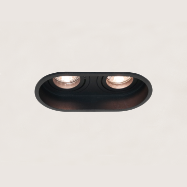 Artdelight Rex - Einbaustrahler - 175 x 92 mm, 2 x Ø 83 x 81 mm Einbaumaß - schwarz
