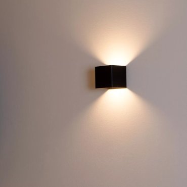 Lucide Vertigo - wiederaufladbare Wandleuchte mit Sensor - 10 x 10 x 10 cm - 6W dimmbare LED inkl - IP54 - schwarz
