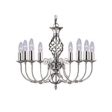 Searchlight Zanzibar - Kronleuchter - Ø 62 x 98 cm - satiniert silber