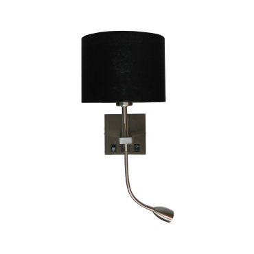 Artdelight Quad USB - Wandleuchte mit Doppelschalter und USB-Anschluss - 18 x 11 x 11 cm - 3W LED inkl - Stahl matt