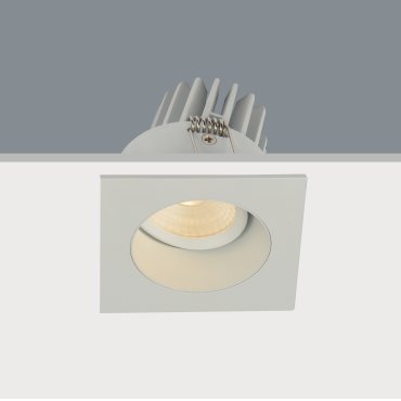 Artdelight Venice 2808 - Einbaustrahler - 80 x 80 mm, Ø 68 mm Einbaumaß - 8W dimmbare LED inkl. - IP44 - weiß