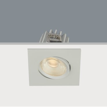 Artdelight Venice 2608 - Einbaustrahler - 80 x 80 mm, Ø 68 mm Einbaumaß - 8W dimmbare LED inkl. - IP44 - weiß