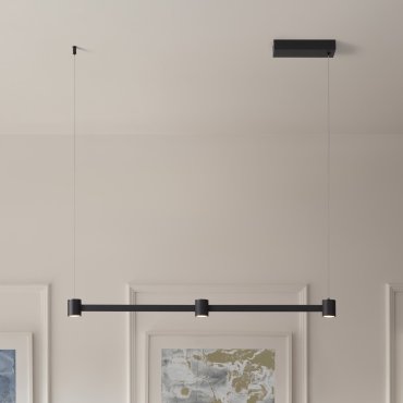 Nova Luce Puize - Hängelampe - 80 x 140 x 6 cm - 21W dimmbar LED inkl. - Sand schwarz