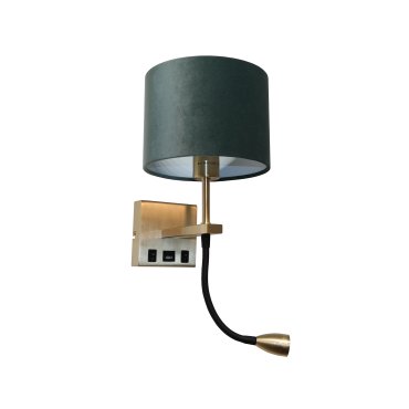 Artdelight Quad USB - Wandleuchte mit Doppelschalter und USB-Anschluss - 18 x 11 x 11 cm - 3W LED inkl. - matt gold
