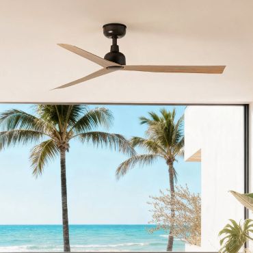 Faro Marine M - Deckenventilator für den Außenbereich - Ø 125 cm - IP44 - braun und Eichenmuster