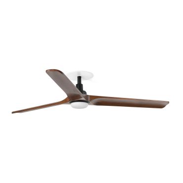 Faro Heywood L - Deckenventilator mit Licht und Einbaufassung - Ø 132 cm - matt schwarz und dunkle walnuss