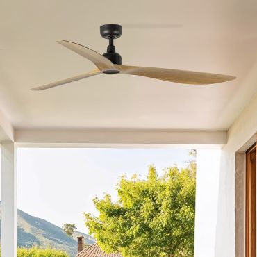 Faro Outwood L - deckenventilator - Ø 150 cm - IP44 - dunkelbraun und eiche