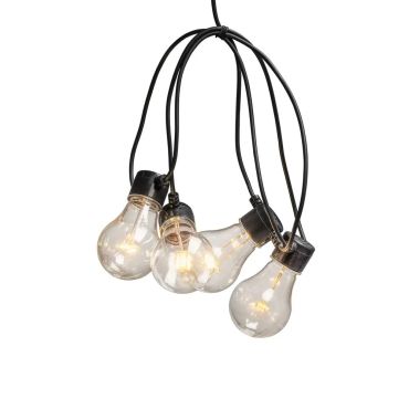 Konstsmide - dekorative Lichterkette mit Dimmfunktion - Starterset - 9,15 Meter Länge plus 10,85 Meter Kabel - 10 LED-Lampen inkl. - 3,4W - IP44 - schwarz