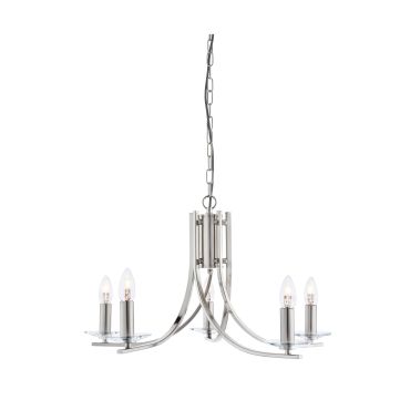 Searchlight Ascona - Kronleuchter - Ø 62 x 90 cm - satiniert silber