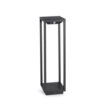 Faro Saura - solarbetriebener Gartenpfosten mit Bewegungsmelder - 14 x 11,5 x 50 cm - 2W LED inkl. - IP54 - dunkelgrau