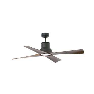 Faro Winche - Deckenventilator mit Licht und Fernbedienung - Ø 127 cm - 16W LED inkl. - IP44 - schwarz und dunkelbraun