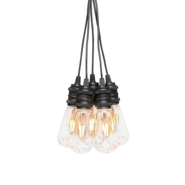 Konstsmide - dekorative Lichterkette mit Dimmfunktion - Verlängerungsset - 9,15 Meter Länge - 10 LED-Lampen inkl. - 7W - IP44 - schwarz