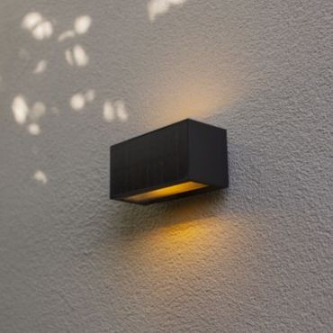 Lutec Inka - Hybrid-Wandleuchte für den Außenbereich - 18 x 8 x 8,9 cm - 9W LED inkl. - IP44 - dunkelgrau