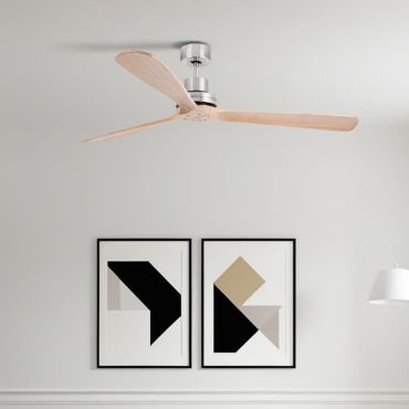 Faro Lantau XL - Deckenventilator - Ø 168 cm - Nickel matt und Kiefer