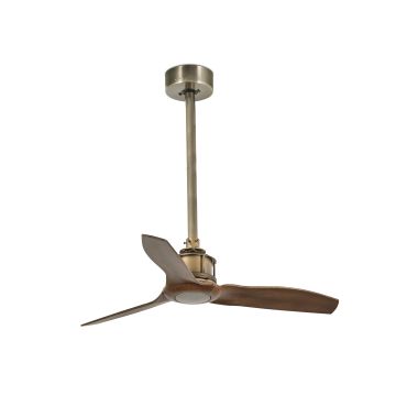 Faro Just Fan XS - Deckenventilator mit Fernbedienung - Ø 81 cm - dunkelbraun und Messing antik