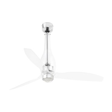 Faro Eterfan - Deckenventilator mit Licht und Fernbedienung - Ø 128 cm - 17W LED inkl. - Chrom und transparent