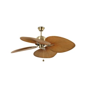 Faro Cuba - Deckenventilator mit Zugschalter - Ø 132 cm - Messing antik und braun