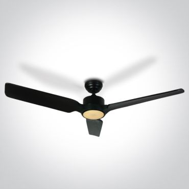 ONE Light Black Body - Deckenventilator mit Licht und Fernbedienung - Ø 132 x 35 cm - schwarz