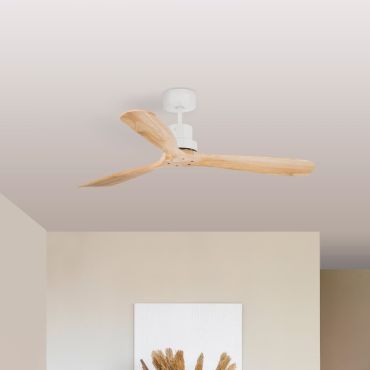 Faro Lantau L - Deckenventilator - Ø 132 cm - matt Weiß und Kiefer