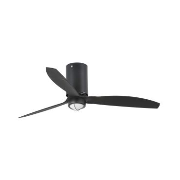 Faro Mini Tube - Deckenventilator mit Licht und Fernbedienung - Ø 128 cm - 17W LED inkl. - mattschwarz