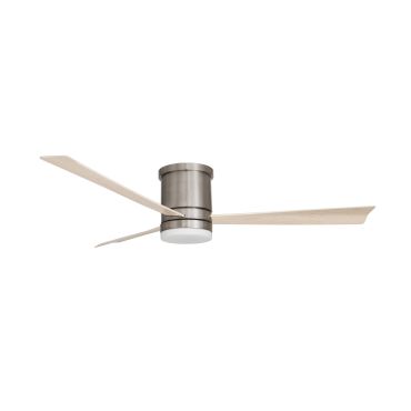 Nova Luce Silky - Deckenventilator mit Licht und Fernbedienung - Ø 132 x 25 cm - 18W LED inkl. - Nickel gebürstet