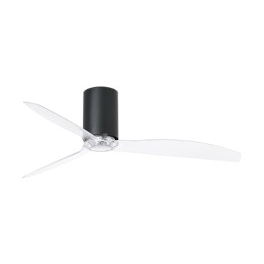 Faro Mini Tube - Deckenventilator mit Fernbedienung - Ø 128 cm - mattschwarz und transparent