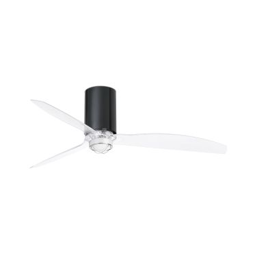Faro Mini Tube - Deckenventilator mit Licht und Fernbedienung - Ø 128 cm - 17W LED inkl. - schwarz und transparent
