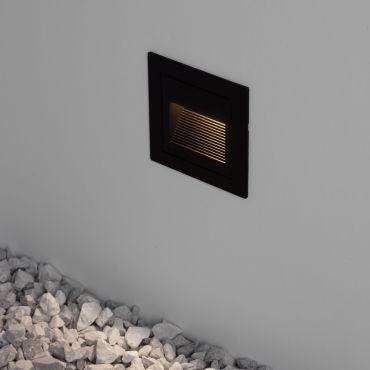 Nova Luce Mono - Wandeinbauleuchte - 5,8 x 5,8 x 4,5 cm - 3W LED inkl. - IP65 - Sand schwarz