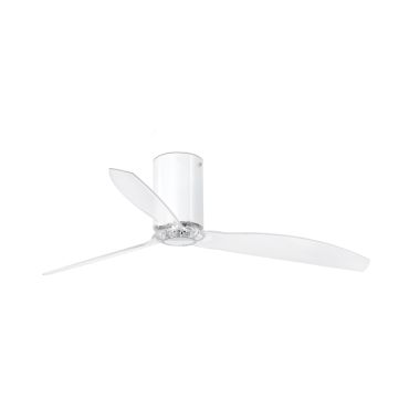 Faro Mini Tube - Deckenventilator mit Fernbedienung - Ø 128 cm - weiß und transparent