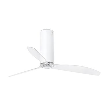 Faro Tube - Deckenventilator mit Fernbedienung - Ø 128 cm - mattweiß und transparent