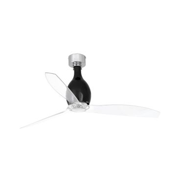 Faro Mini Eterfan - Deckenventilator mit Fernbedienung - Ø 128 cm - mattschwarz und transparent