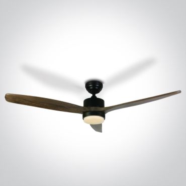 ONE Light Black Body - Deckenventilator mit Licht und Fernbedienung - Ø 132 x 37 cm - 22W LED inkl. - schwarz