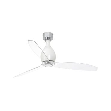 Faro Mini Eterfan - Deckenventilator mit Fernbedienung - Ø 128 cm - weiß und transparent