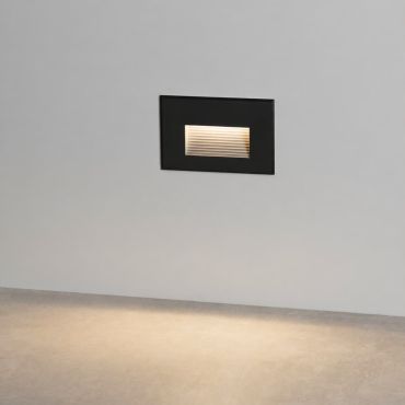 Nova Luce Polka - Wandeinbauleuchte - 12 x 8 x 7,4 cm - 4W LED inkl. - IP65 - Sand schwarz