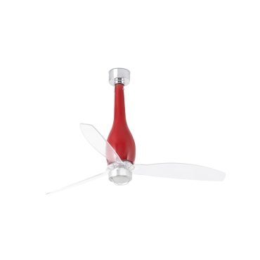 Faro Eterfan - Deckenventilator mit Licht und Fernbedienung - Ø 128 cm - 17W LED inkl. - rot und transparent