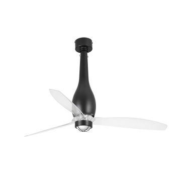 Faro Eterfan - Deckenventilator mit Licht und Fernbedienung - Ø 128 cm - 17W LED inkl. - mattschwarz und transparent
