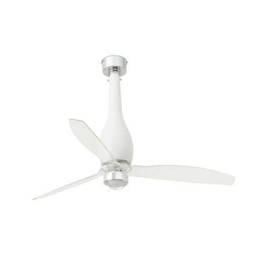 Faro Eterfan - Deckenventilator mit Licht und Fernbedienung - Ø 128 cm - 17W LED inkl. - matt weiß und transparent