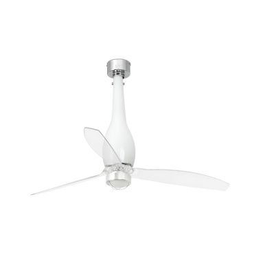 Faro Eterfan - Deckenventilator mit Licht und Fernbedienung - Ø 128 cm - 17W LED inkl. - weiß und transparent