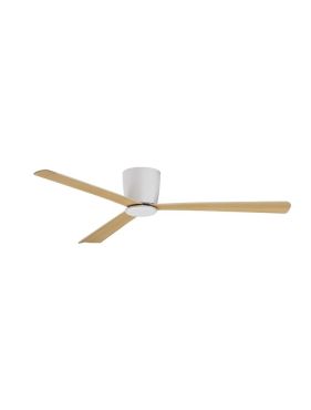 Nova Luce Dell - Deckenventilator mit Fernbedienung und Lichtoption - Ø 121,9 x 18,2 cm - weiß &amp; holzfarben