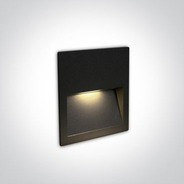 ONE Light Outdoor Dark Light Wall Recessed - Wandeinbauleuchte - 11,5 x 11,5 x 3,5 cm - 4W LED inkl. - IP65 - schwarz