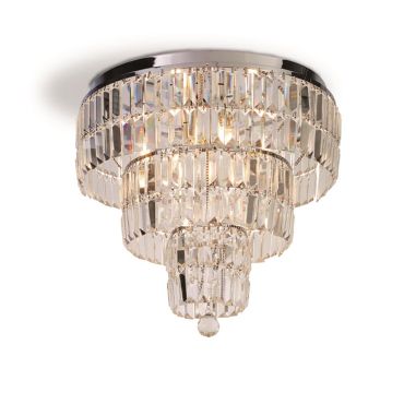 Searchlight Empire - Deckenleuchte - Ø 50 x 42 cm - IP44 - Chrom und transparent