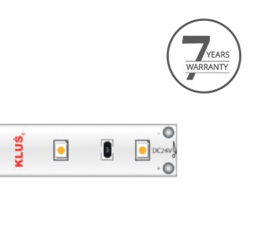 KLUS LED Streifen - 0.8cm breit, 500cm lang - 24Vdc - dimmbar - 4.8W LED pro Meter - 60 LEDs pro Meter - IP20 - 4000K