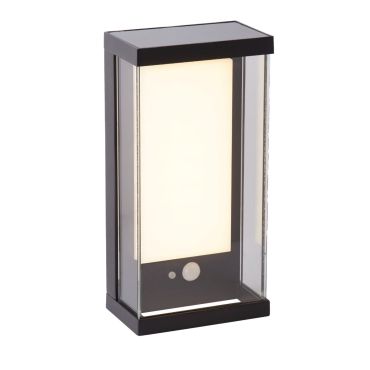 Searchlight Shine - Außenwandleuchte mit Solarsensor - 25,3 x 12,2 x 8,5 cm - 1W LED inkl. - IP54 - anthrazit